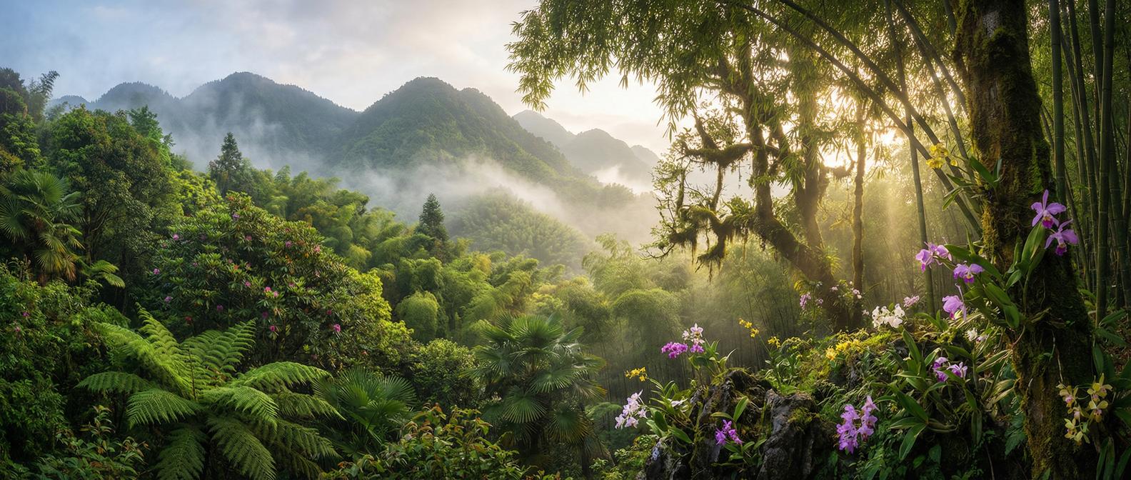 高清3D动漫 - 峨眉山植物视频全景